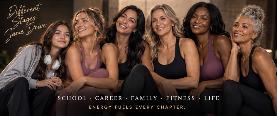 Women at different life stages with a teen in modest athletic clothing.
